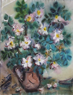 White flowers  2001. Paper, watercolor, 65x60 см.