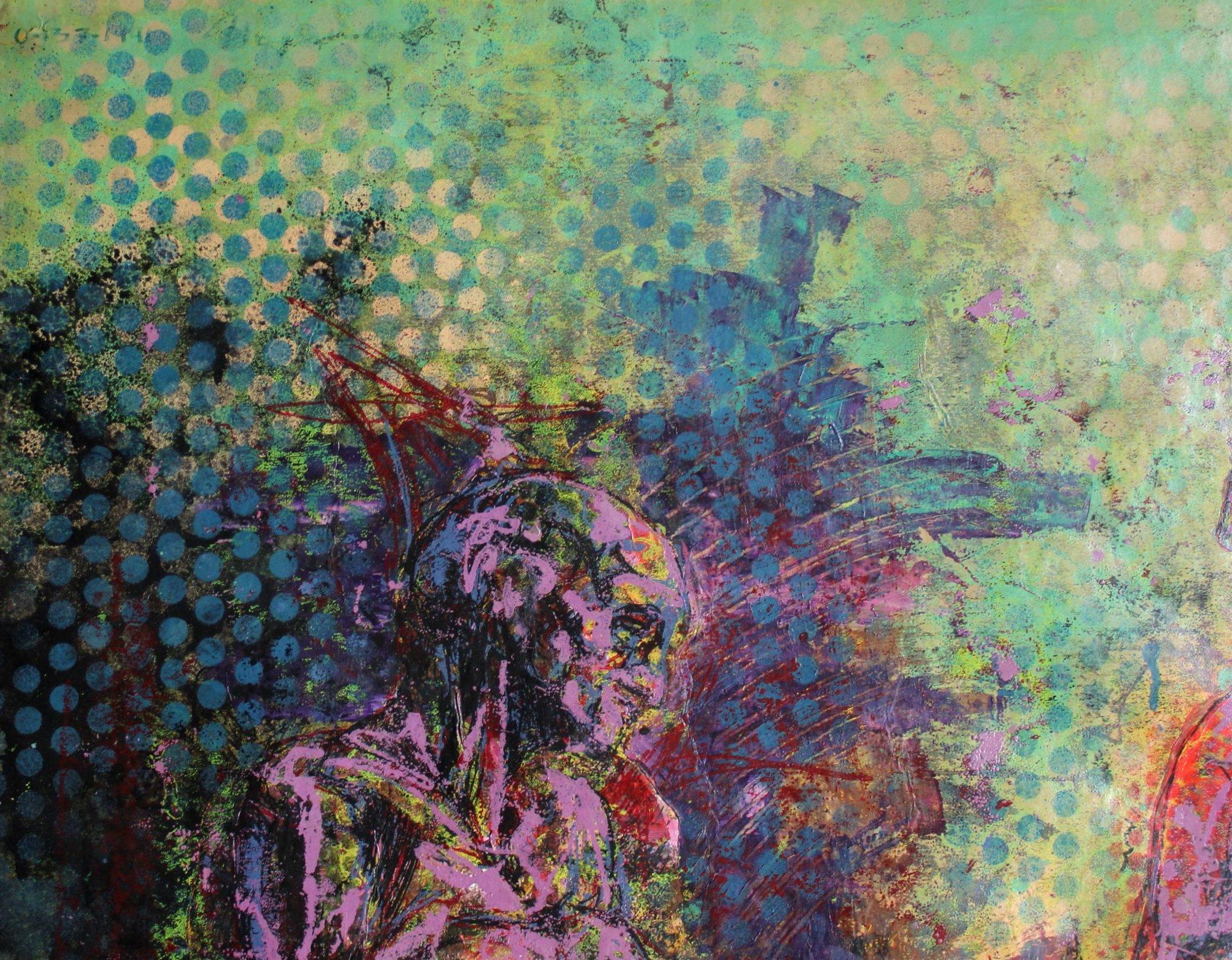 137  paper/mixed media, 79x58 cm, 1991 cm - Abstract Expressionist Art by Podolczak Igor