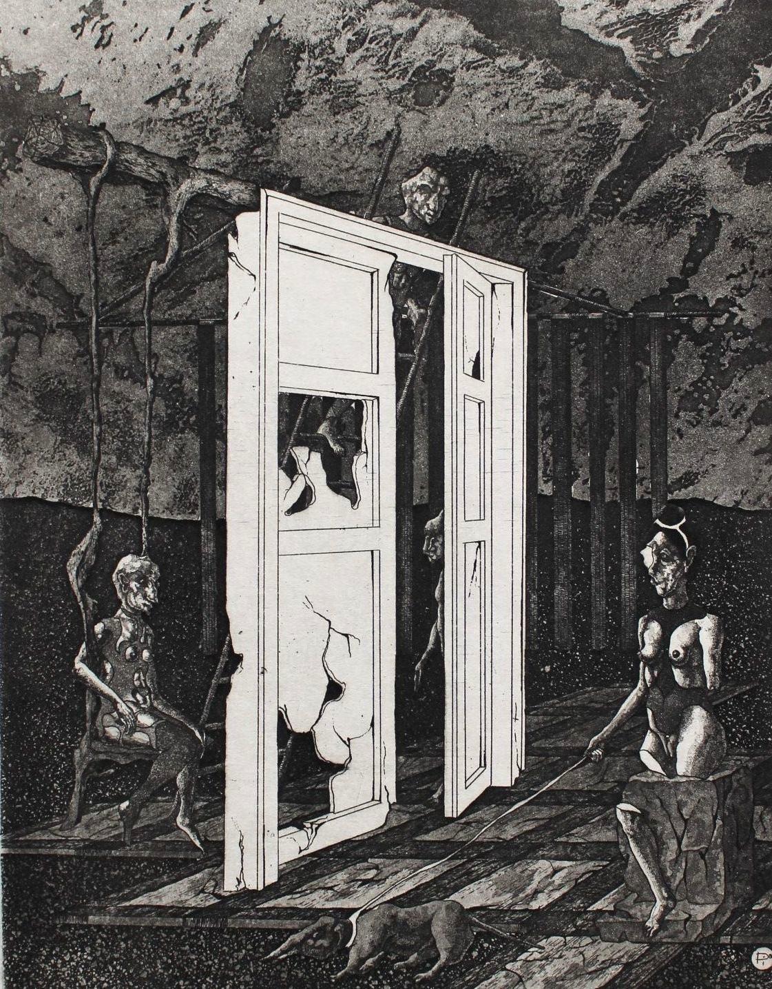 Podolczak Igor Figurative Art – Eifersucht  Papier/Radierung, 19,5x15 cm, 1986