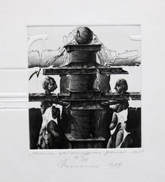 Architektonische Details Katalog 2, Papier/Radierung, 86/99, 10x9 cm, 1989