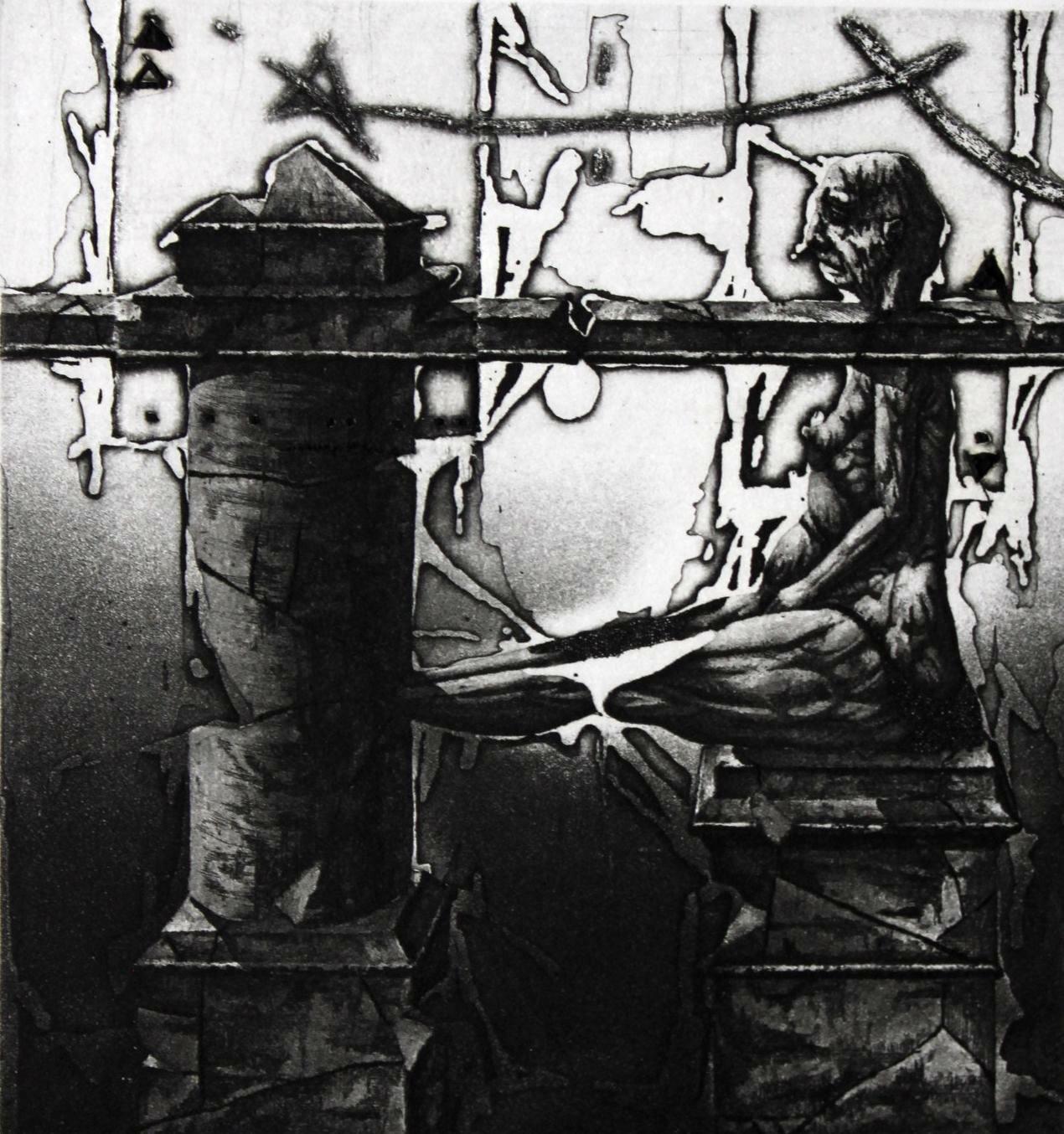 Figurative Art Podolczak Igor - Catalogue de détails architecturaux 2, papier/gravure, 86/99, 10x9 cm, 1989