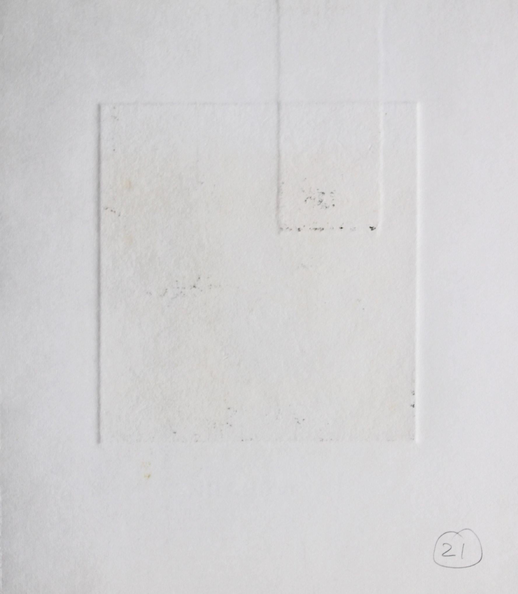 Catalogue de détails architecturaux 2, papier/gravure, 86/99, 10x9 cm, 1989 - Symbolisme Art par Podolczak Igor