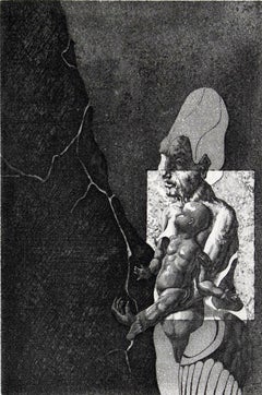 Sans nom avec une poupée, papier/gravure, 25/25, 11x7 cm, 1986