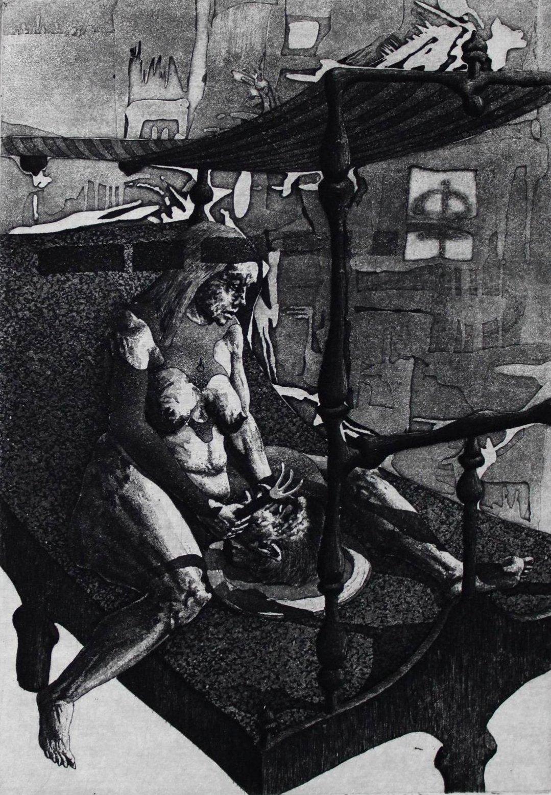 Figurative Art Podolczak Igor - Judith III, papier/gravure, 13,5x9,5 cm, 1987