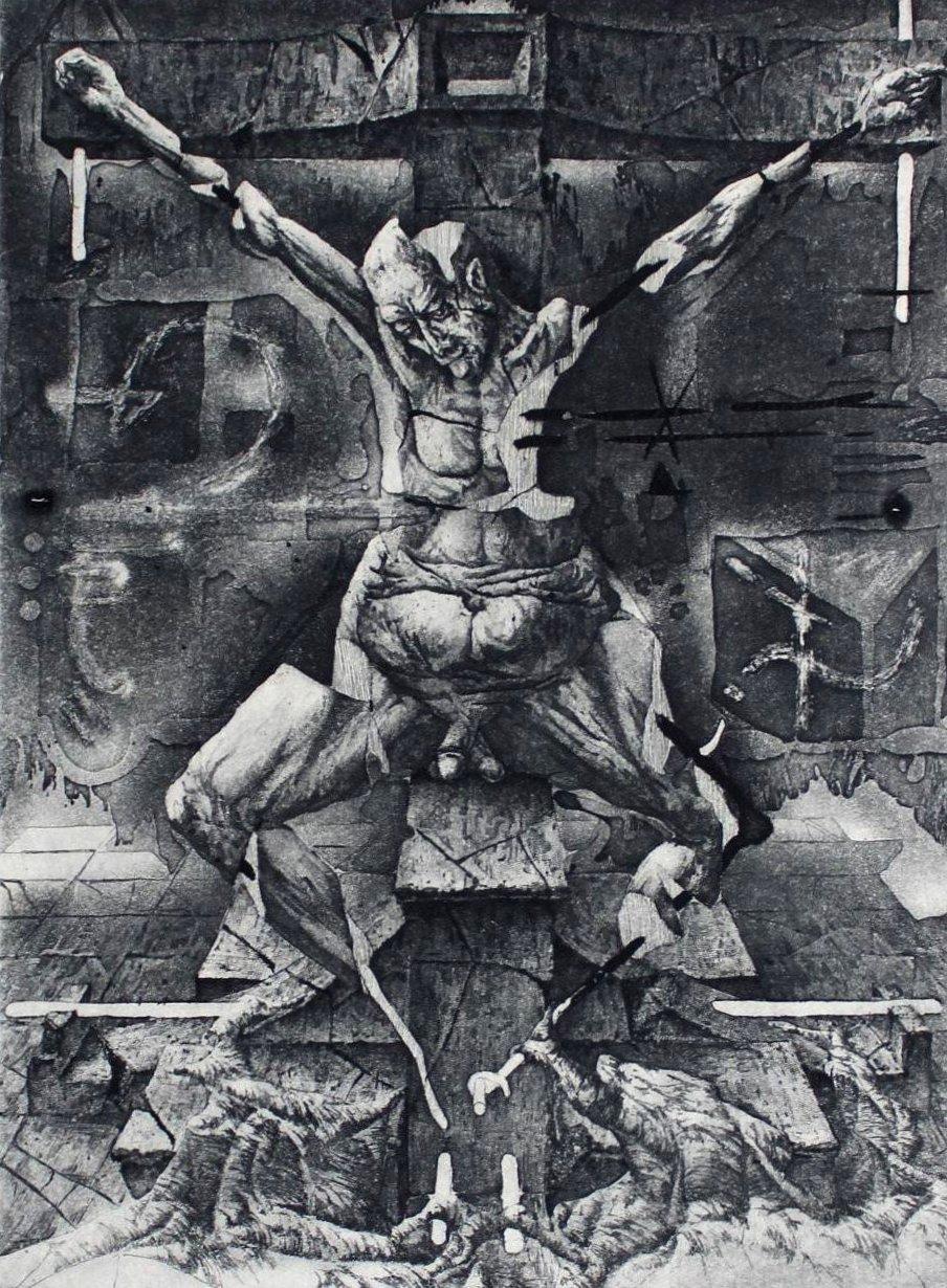 Monument VII, papier/gravure, 14x9,5 cm