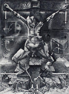 Monument VII, papier/gravure, 14x9,5 cm