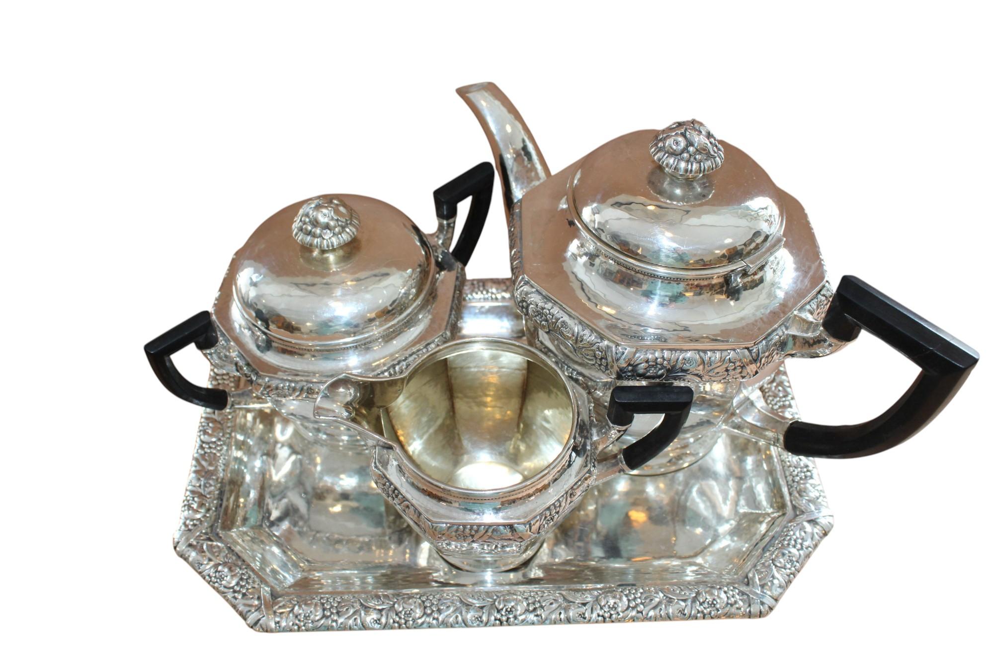 Antique art deco Sterling Silver tea service - Art Deco Art by Laurits Berth
