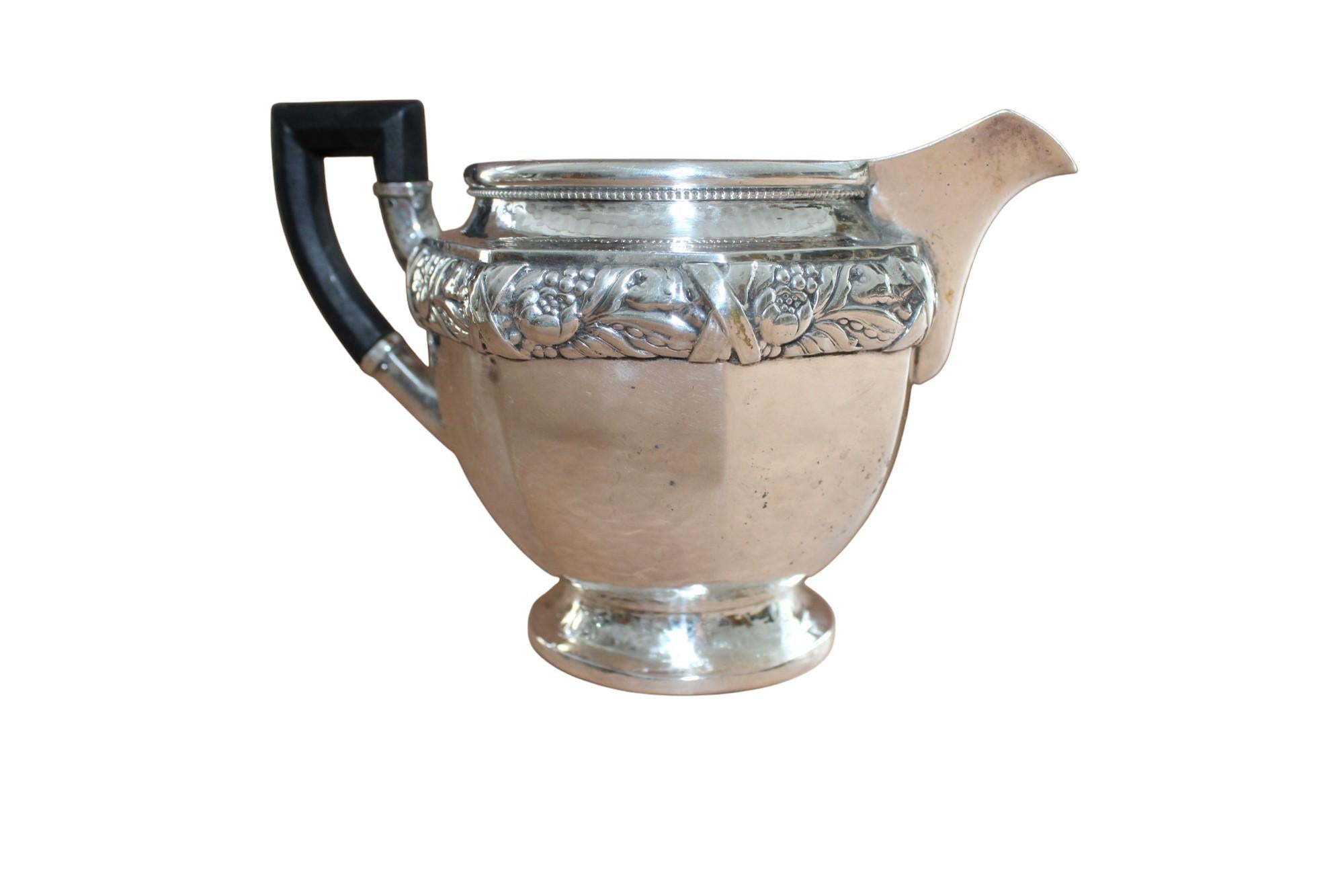 Antique art deco Sterling Silver tea service For Sale 3