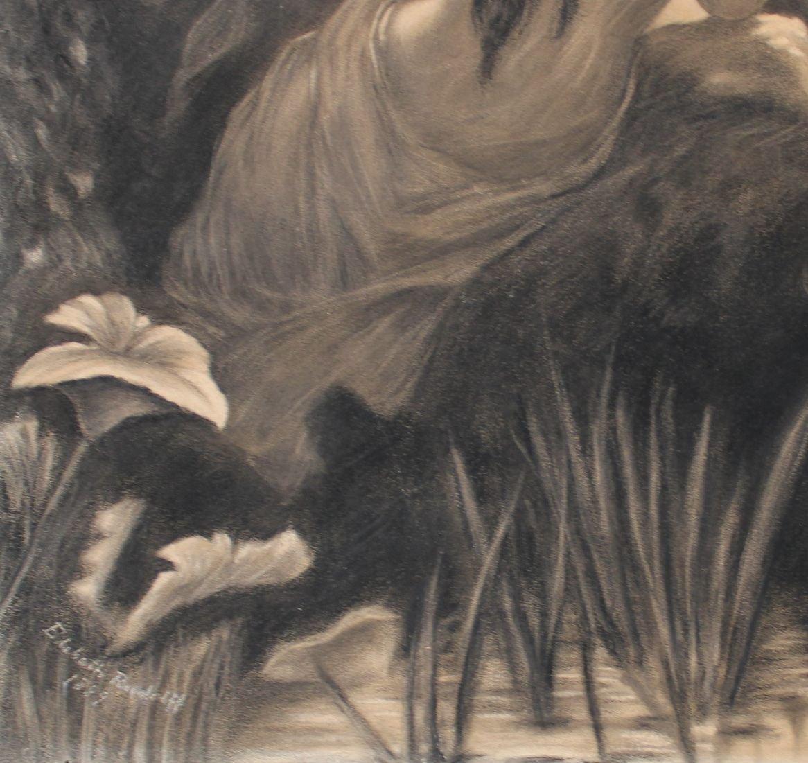 Elsbeth Rudolff(1861-1945) Ohne Titel, Papier/Mischtechnik, 76x50cm, 1889 im Angebot 2