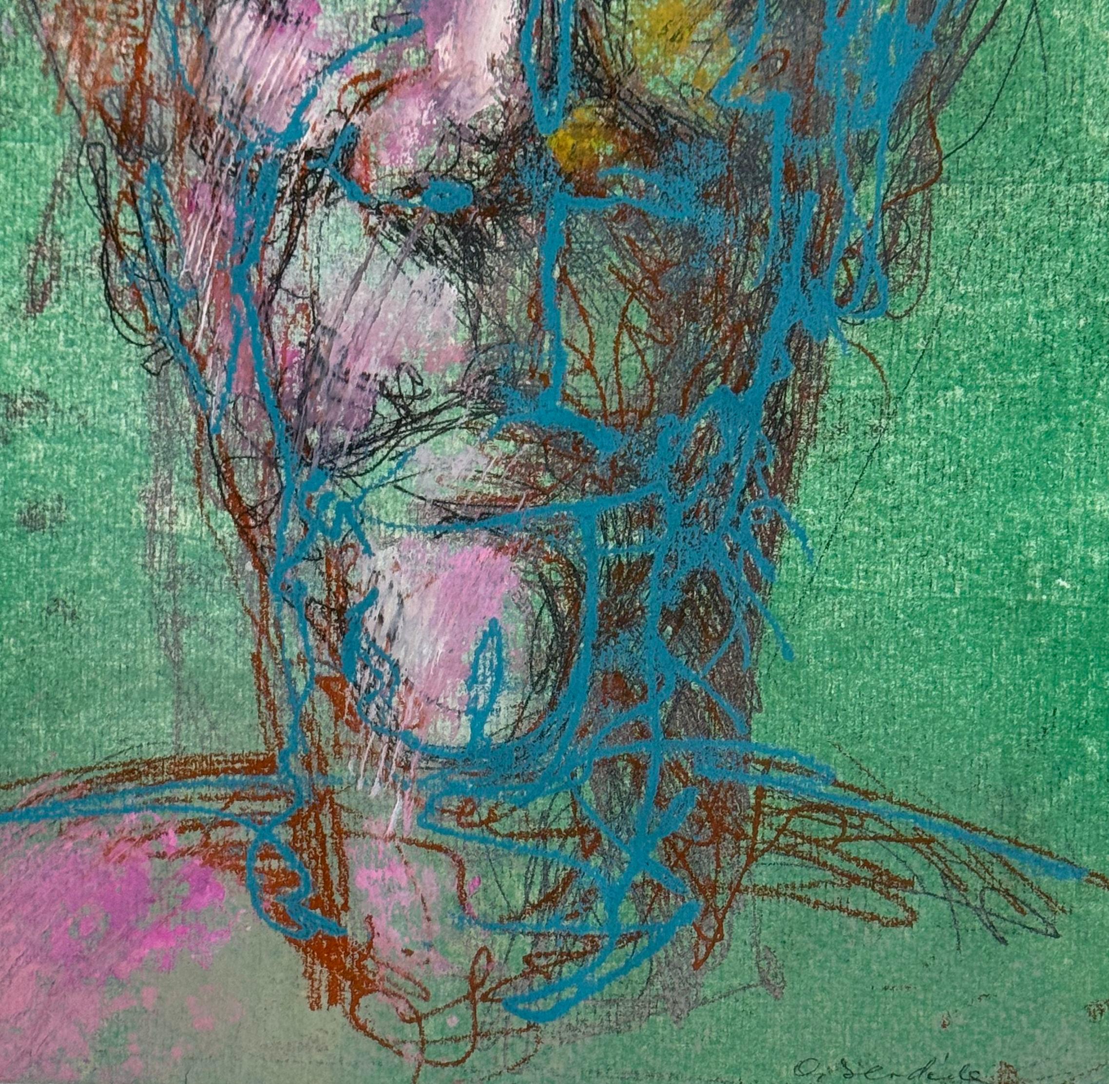 PCY-0/73/1389, papel/lienzo, monotipo, técnica del autor, 40,5x28 cm - Art de Podolczak Igor