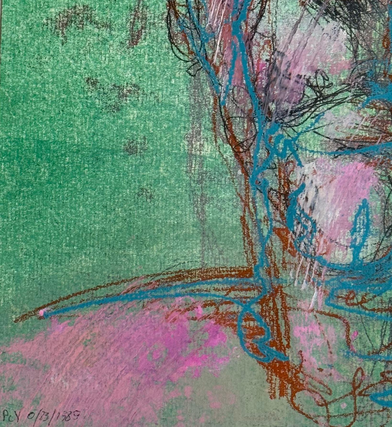 PCY-0/73/1389, papel/lienzo, monotipo, técnica del autor, 40,5x28 cm - Art Simbolista de Podolczak Igor