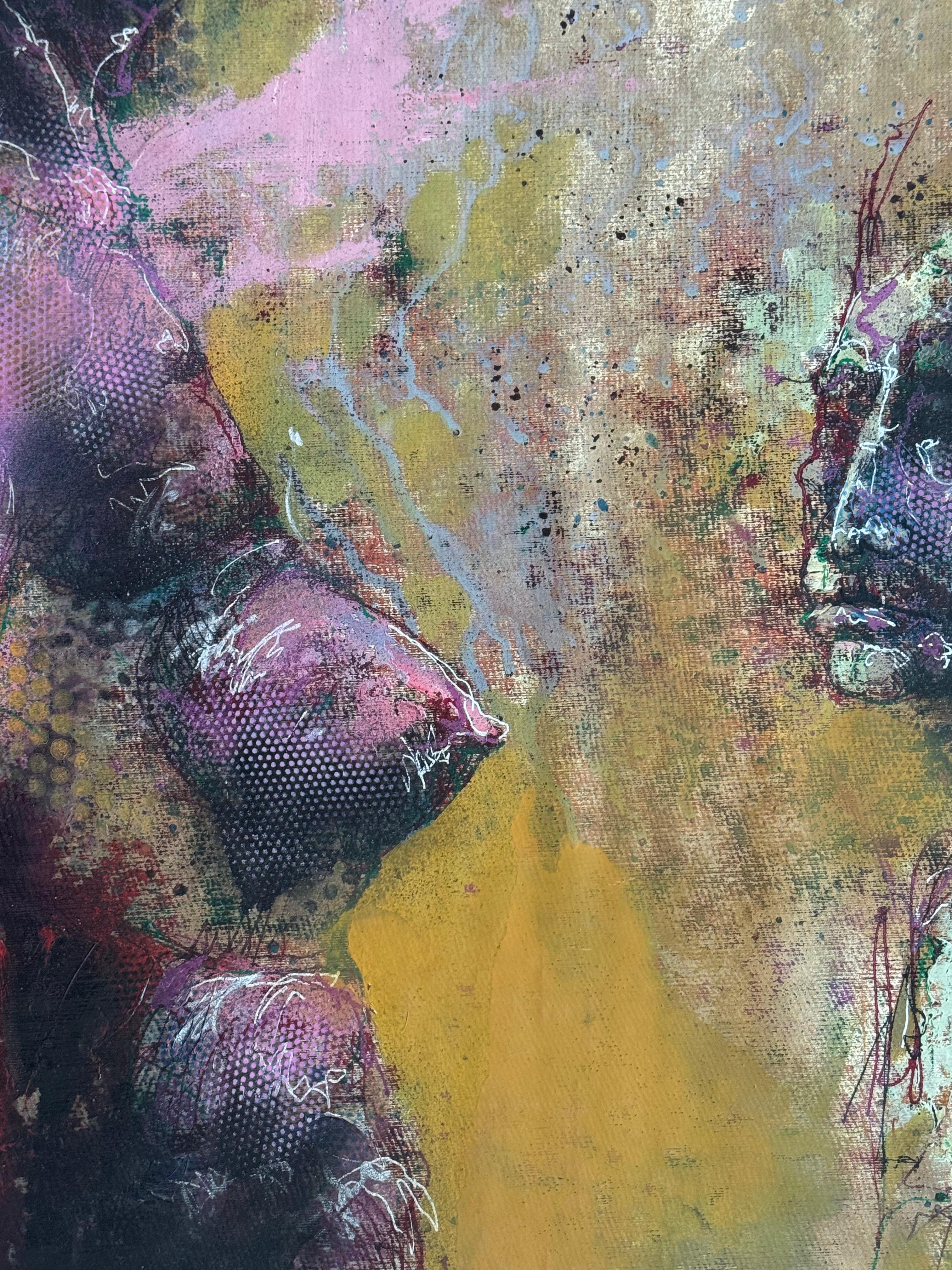 D-156-144, monotype, carton/toile/technique de l'auteur, 64x50 cm - Art de Podolczak Igor