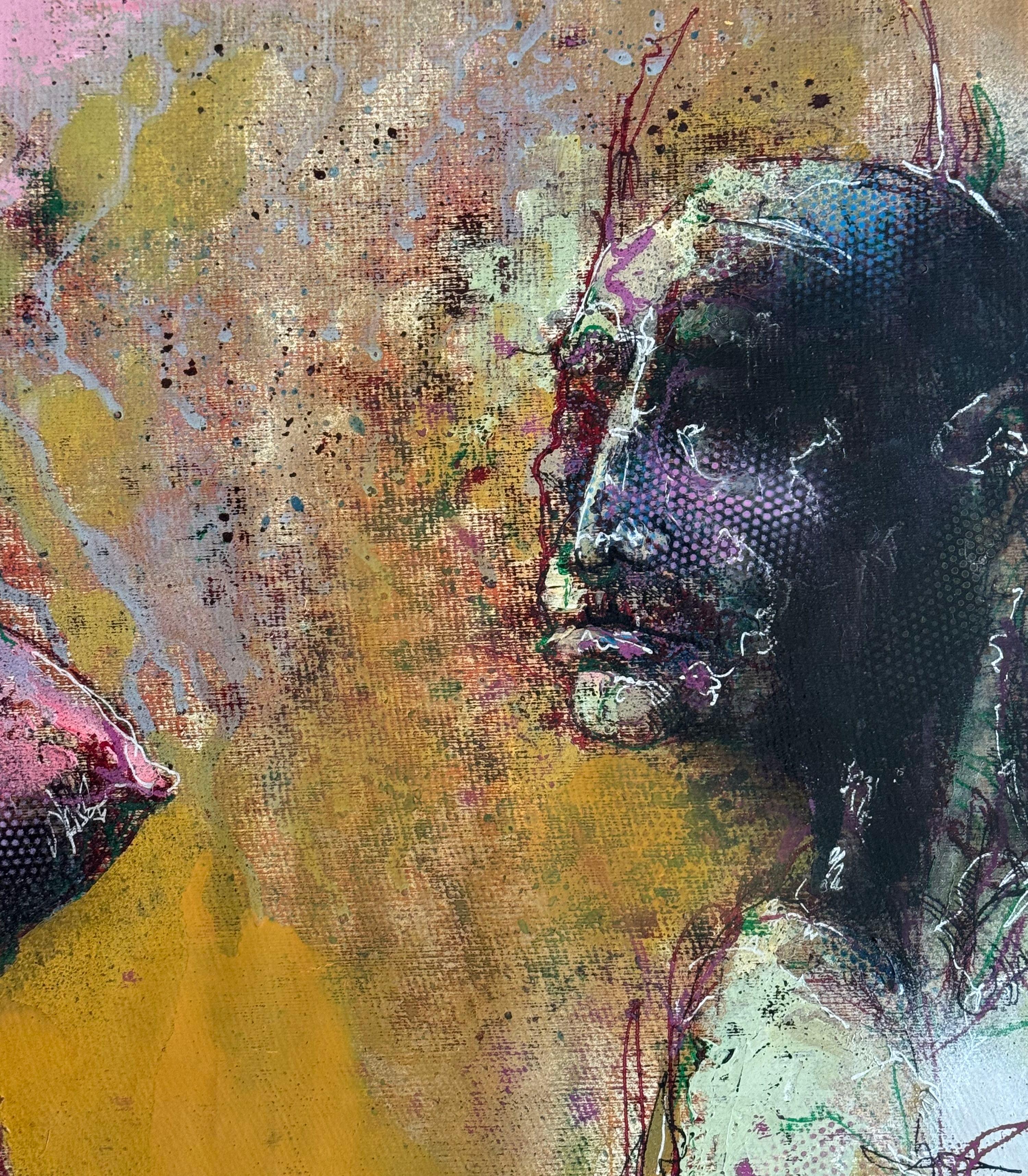 D-156-144, monotype, carton/toile/technique de l'auteur, 64x50 cm - Symbolisme Art par Podolczak Igor