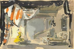 Stage painting sketch 9 Paper, mixed technique. 12x18 cm