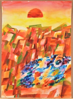 Veränderte Welt. Papier, Aquarell, 60x80 cm