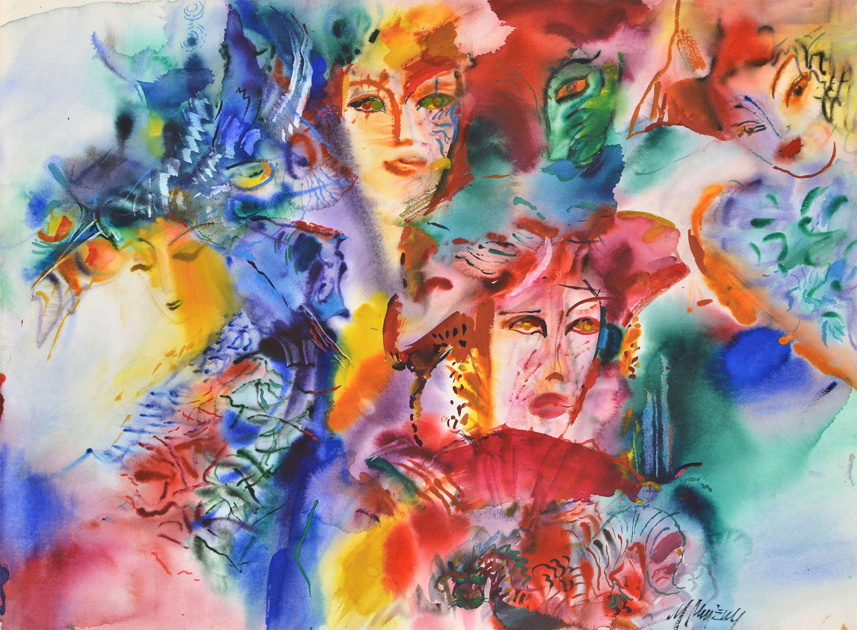 Carneval. Paper, watercolor, 60x80 cm