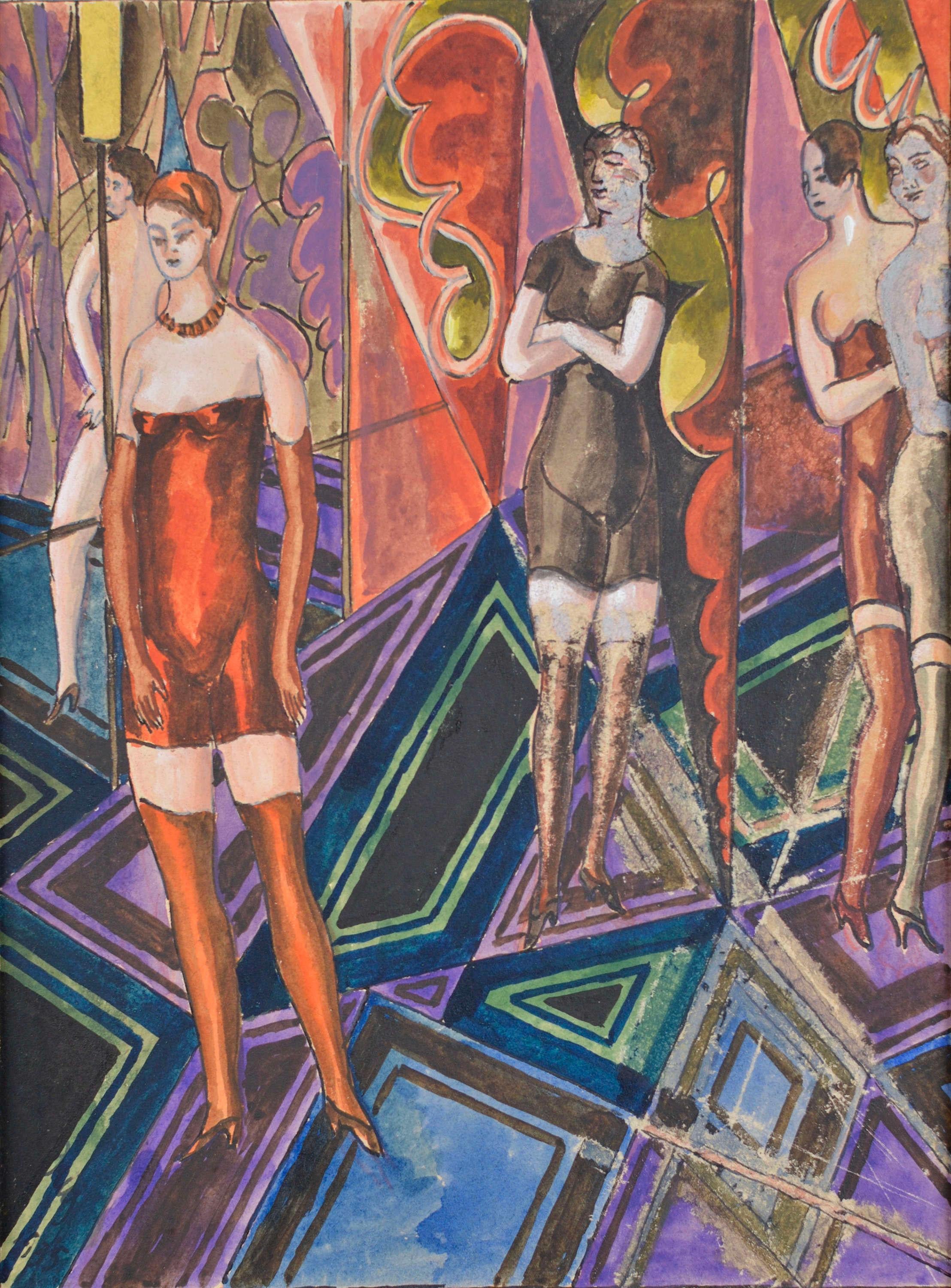 Composizione gioiosa della gioventù. 1935. Carta, acquerello. 25x19 cm
