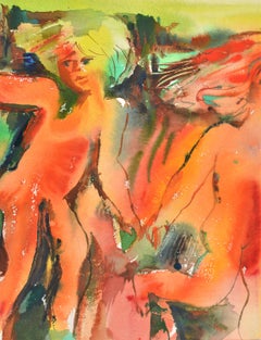 Verano. Acuarela sobre papel, 1971, 56x75 cm, Firmado