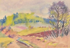 Autumn Landscape. 1972. Aquarelle. 30x41 cm. Signed