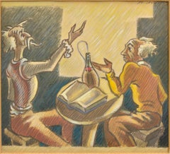 Diskussion. Aquarell auf Papier, 17 × 19 cm