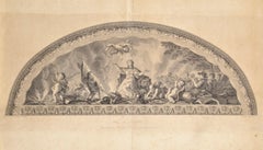 Central decor of Salon de la Paix in the Arcade of the gallery, Spain. Gravure.