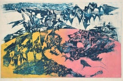 Year of the peaceful Sun 1971. Paper, etching. 44x70 cm. Signed.