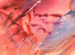 Dans le vent. Papier, aquarelle. 72 x 50 cm. Signé. Signé.