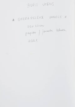Ocker-grauer Käfer. 2021. Papier, Mischtechnik. 21 × 30 cm.