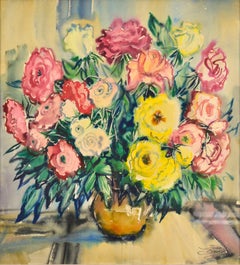 Nature morte aux fleurs. 1977. Aquarelle. 79 x 72 cm. Signé