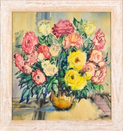 Nature morte aux fleurs. 1977. Aquarelle. 79 x 72 cm. Signé