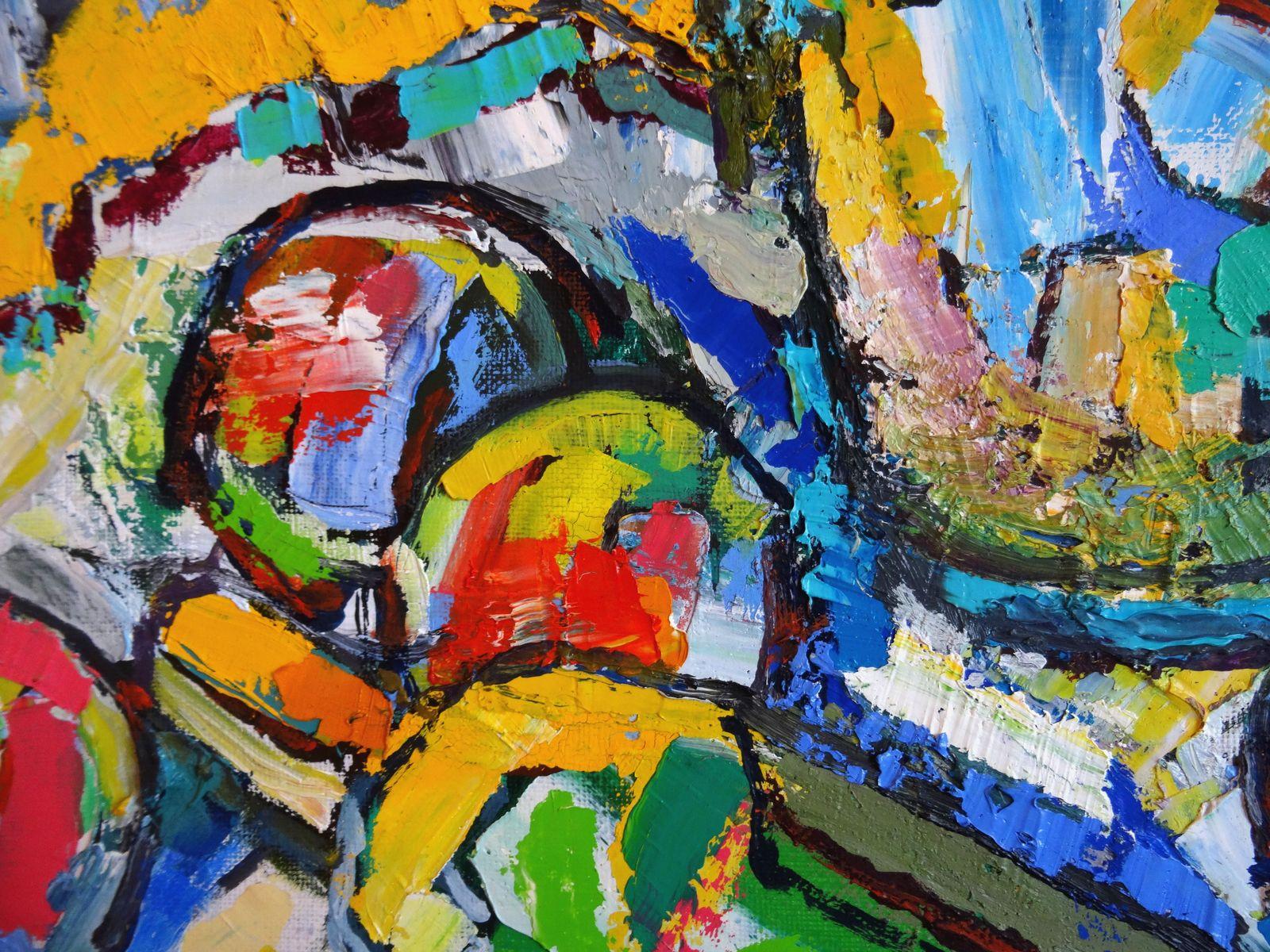 Lebendiges Kunstwerk  1993. Ölgemälde auf Leinwand, 10081 m (Expressionismus), Painting, von Valdis Bush