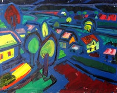 Tramonto. 1977, Olio su tela, 86x100 cm