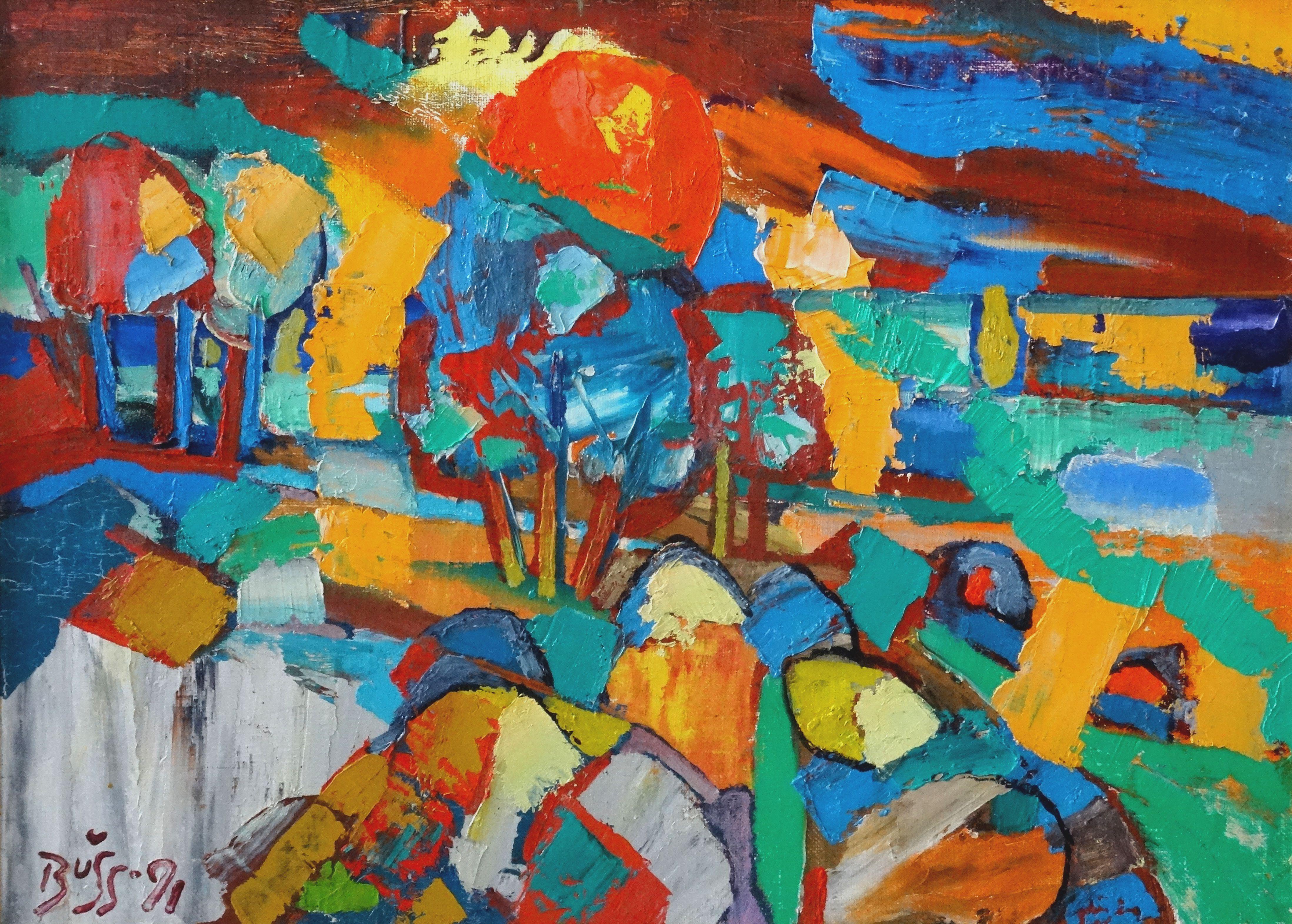 By the sea. 1991, oil on canvas and cardboard, 50x70 cm