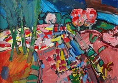 Village Road. 2003, Öl auf Leinwand und Karton, 50x70 cm