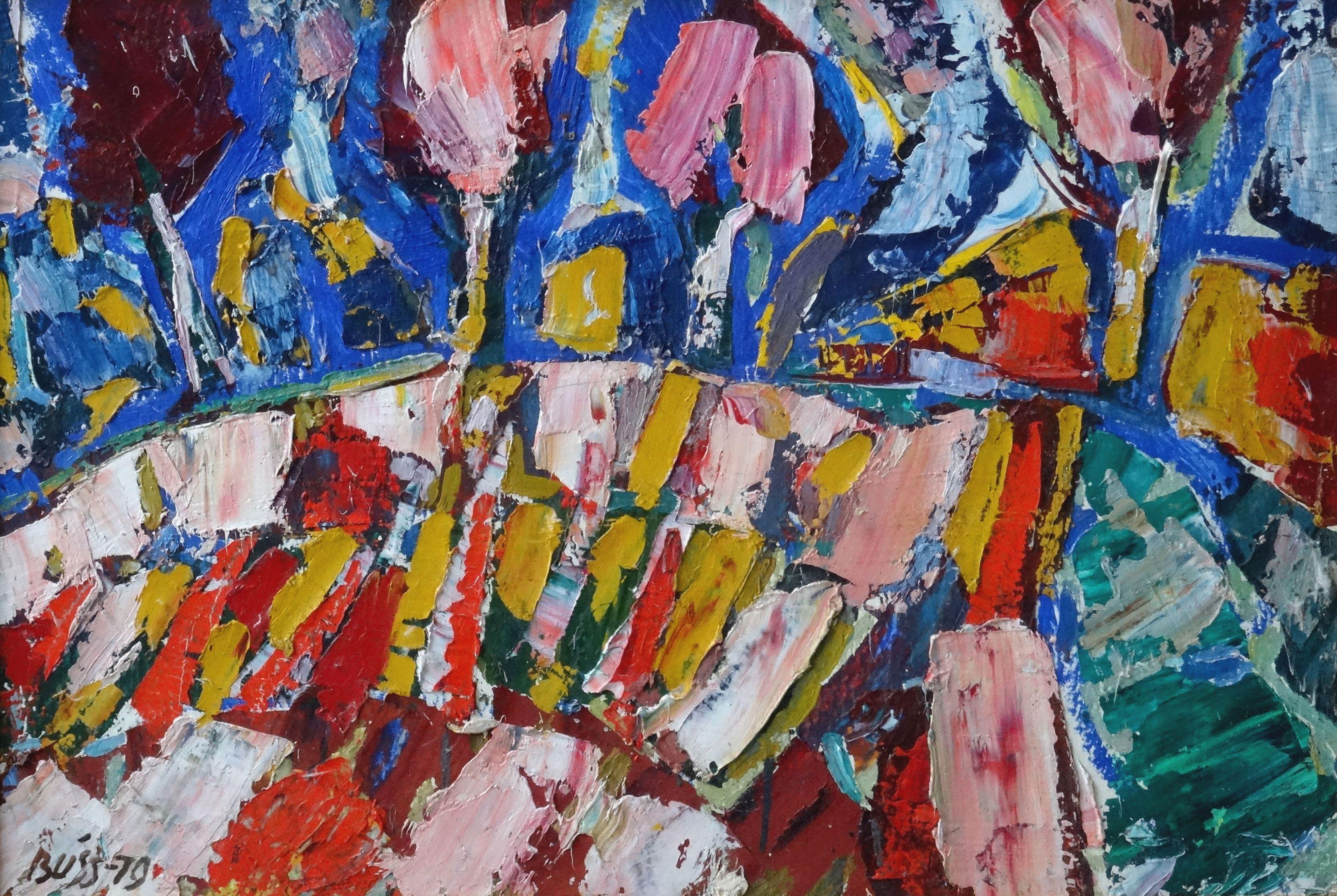 Landscape Painting de Valdis Bush - Día de otoño. 1979, cartón, óleo, 50x70 cm