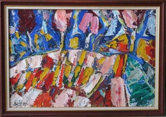 Autumn day. 1979, cardboard, oil, 50x70 cm