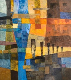 City motif. 2018, canvas, oil, 100x90 cm