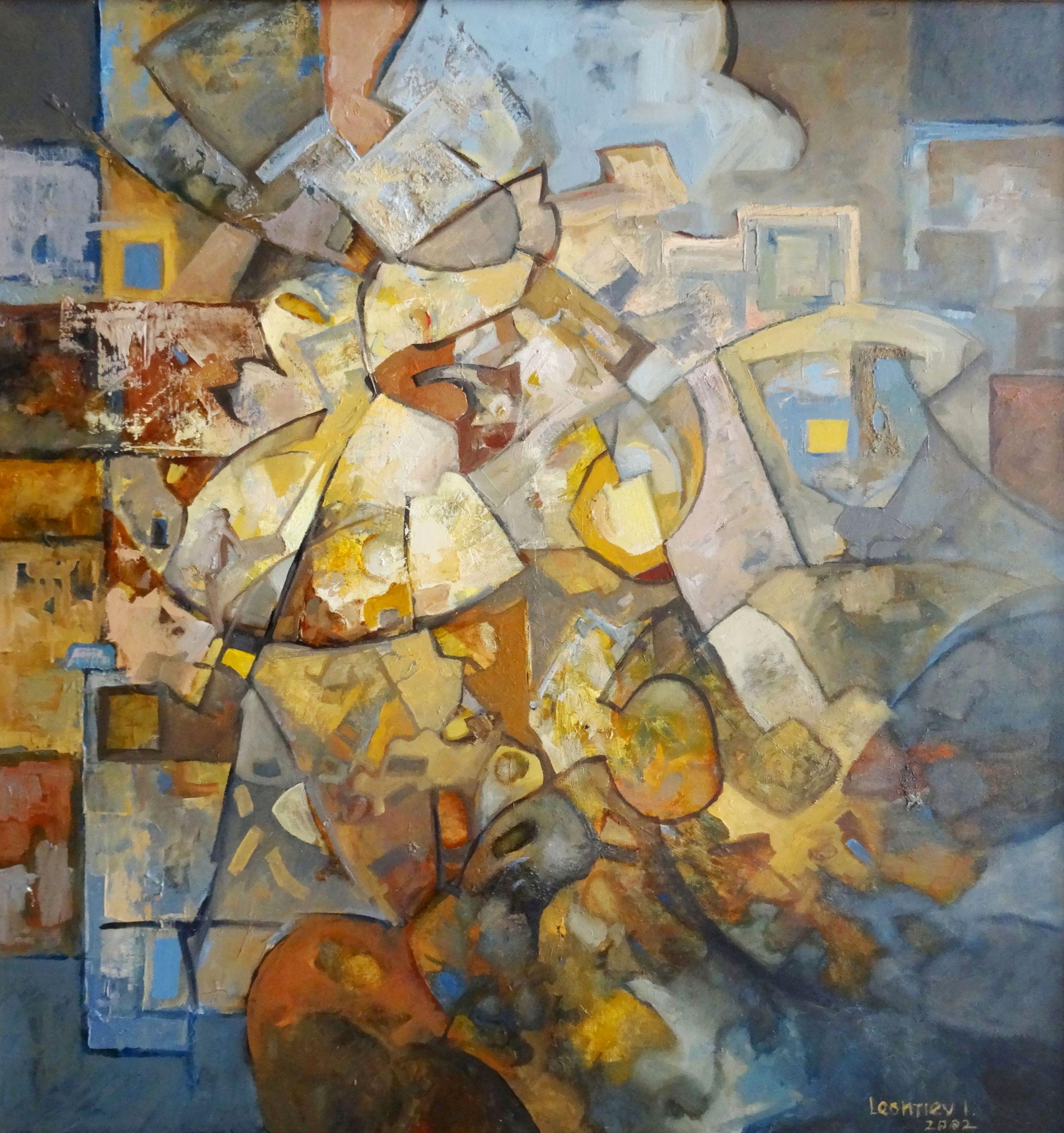  Pilz-Regen-Mantra. 2002, Öl auf Leinwand, 95,5 x 90,5 cm