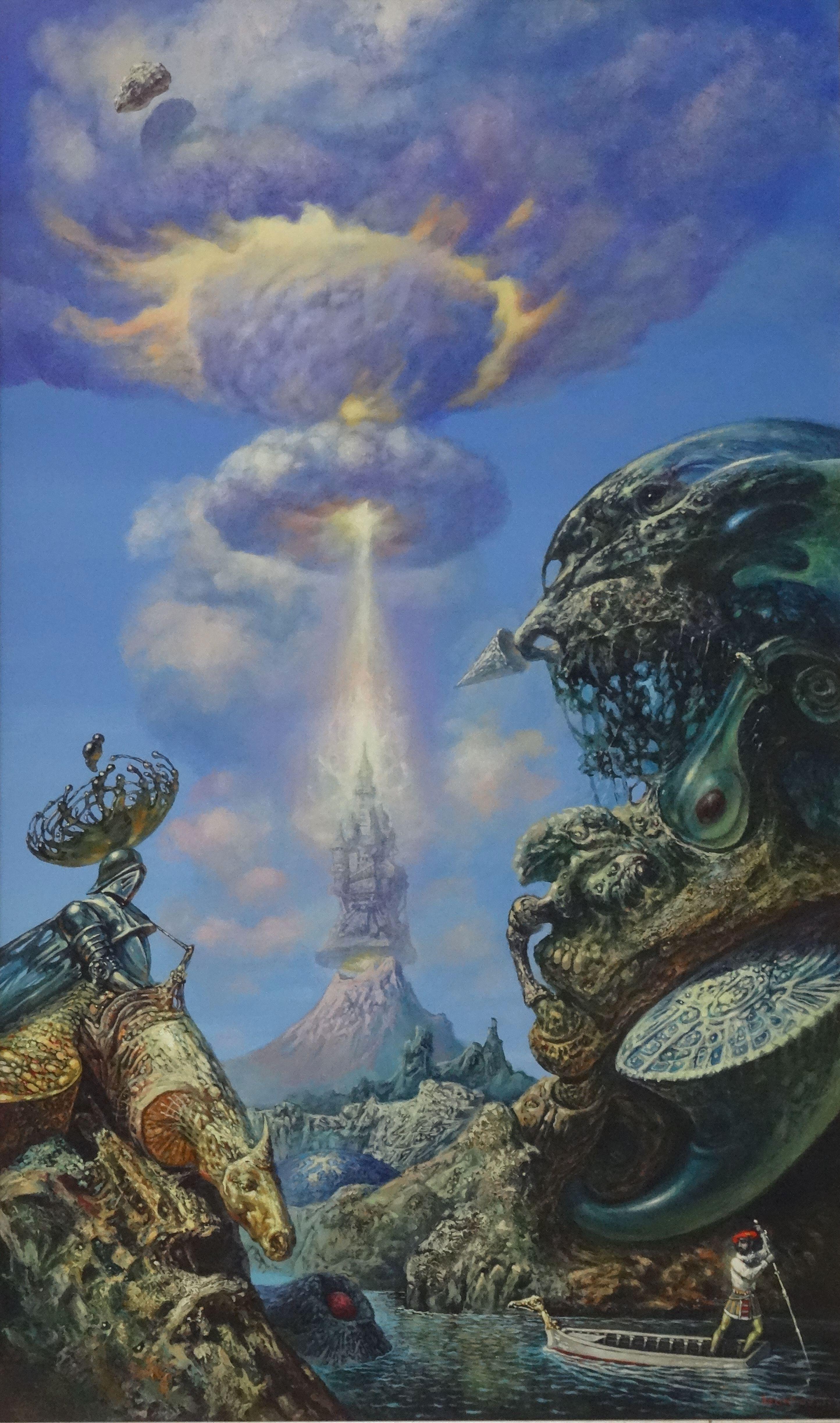 Igor Leontiev Figurative Painting - Fantasy. 1995, acrylic on canvas, 100x60 cm