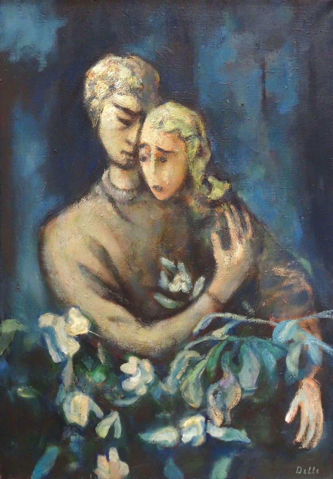 Figurative Painting de Biruta Delle - Hermana 1991, lienzo, óleo, 100x70 cm