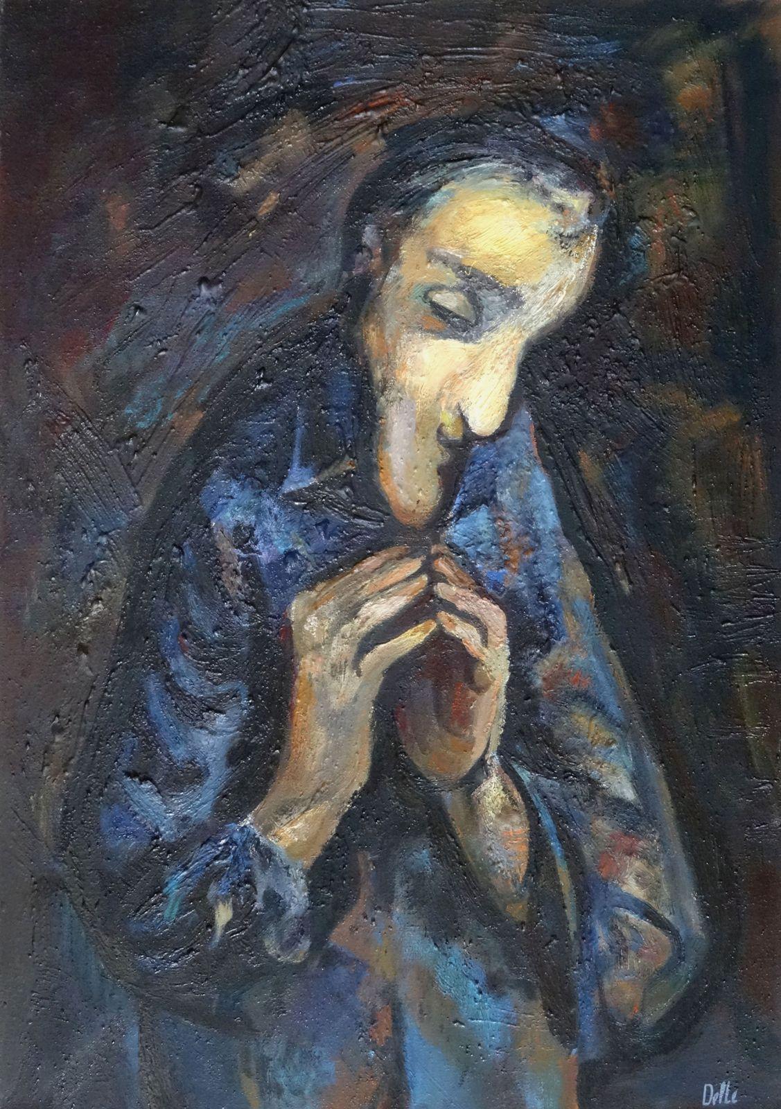 Biruta Delle Figurative Painting - Enlightenment. Oil on canvas, 92x65 cm