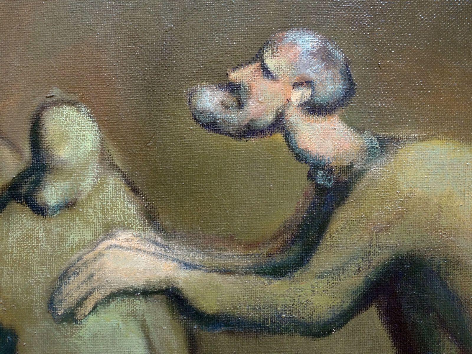 Ciego. 1989, lienzo, óleo, 66x70 cm - Painting Expresionista de Biruta Delle
