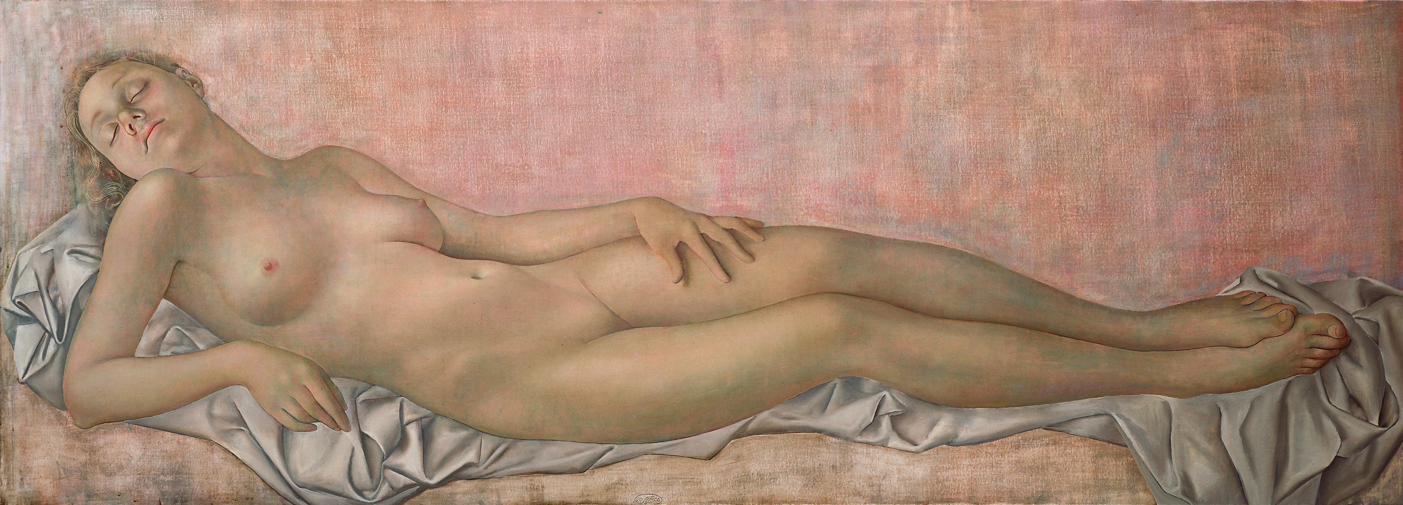 Normunds Braslinsh Figurative Painting - Venus. 2006. Oil on canvas, 66x183 cm
