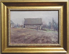 Countryside. 1950s, cardboard, oil, 26x37 cm