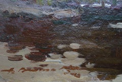 Tree silhouette. Oil on cardboard, 43x53, 5 cm