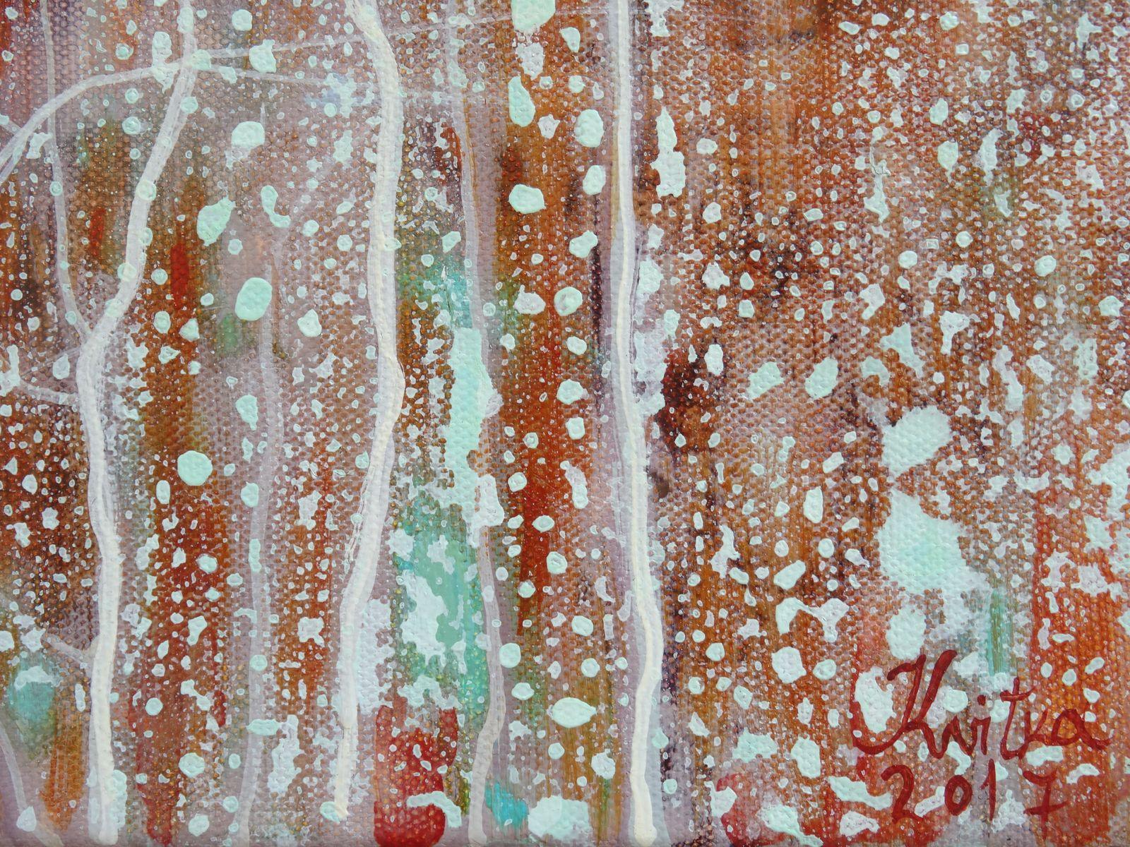 Primavera nella foresta. 2017. Olio su tela, 50x50 cm - Painting di Kristine Kvitka