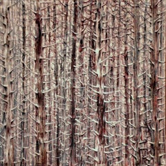 Peintures de pins. 2014, huile sur toile, 40x40 cm