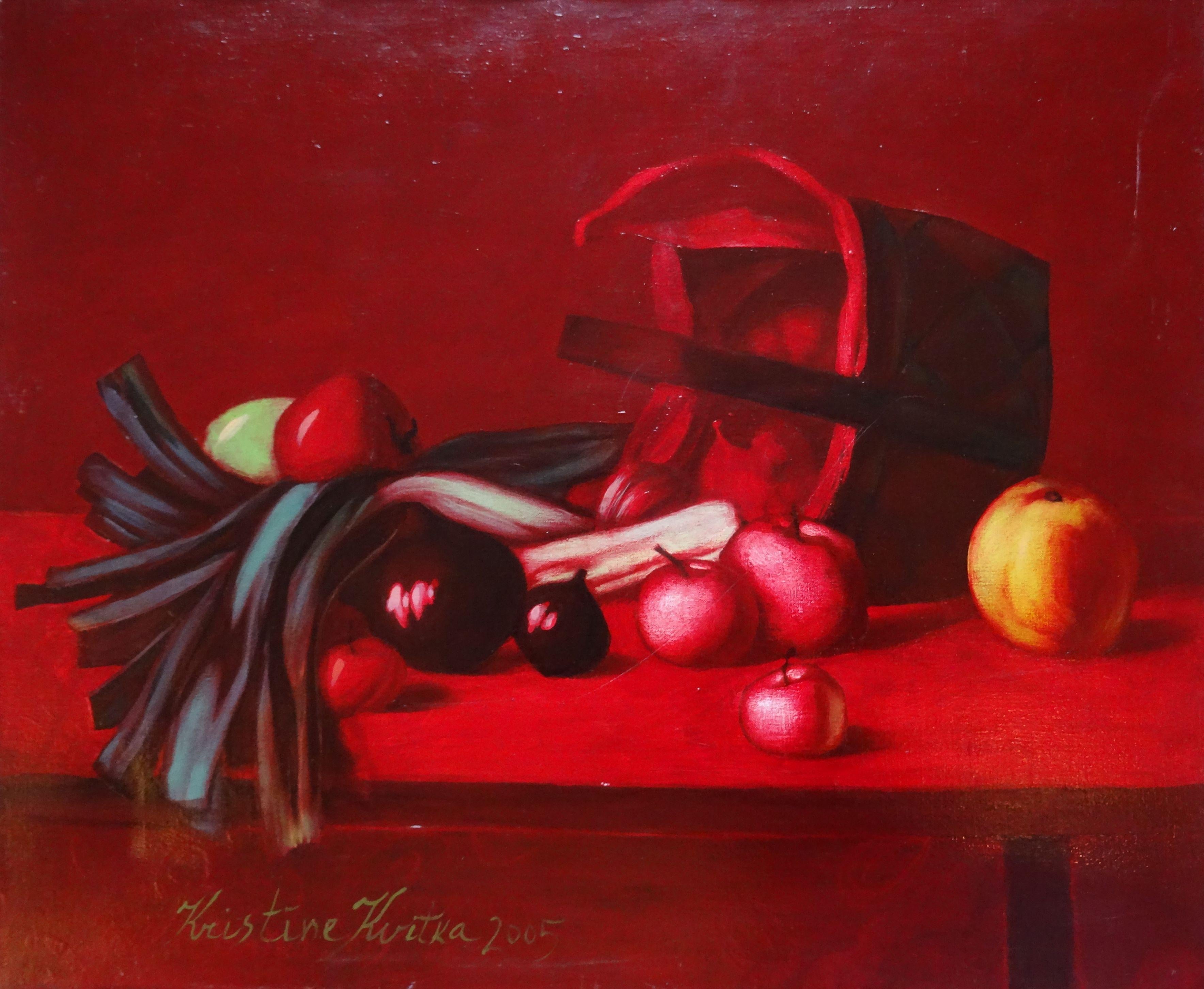 Kristine Kvitka Still-Life Painting -  Still life with onions. 2005, oil on canvas, 60x73 cm