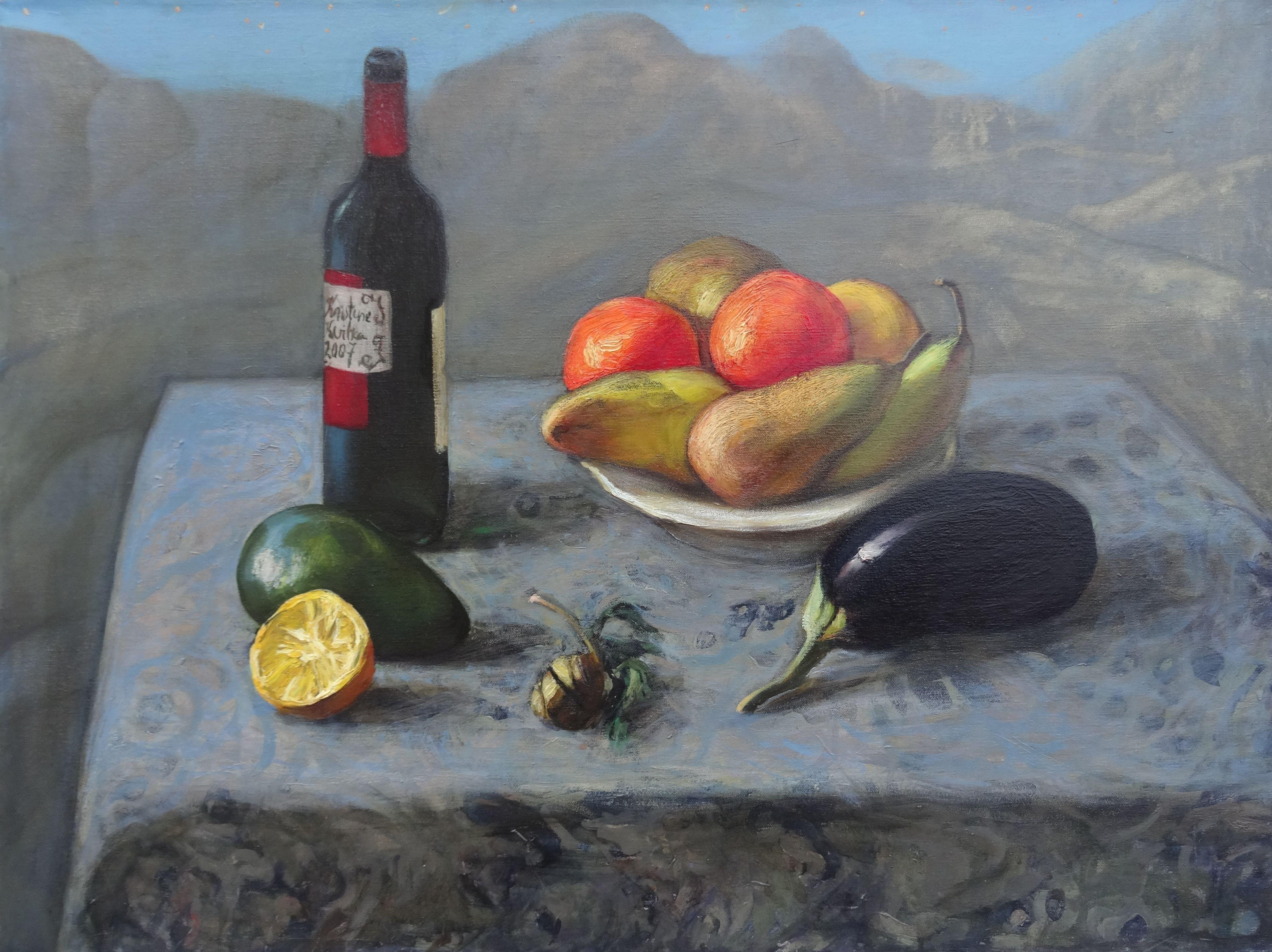 Kristine Kvitka Still-Life Painting -   Evening still life. 2007, oil on canvas, 60x80 cm