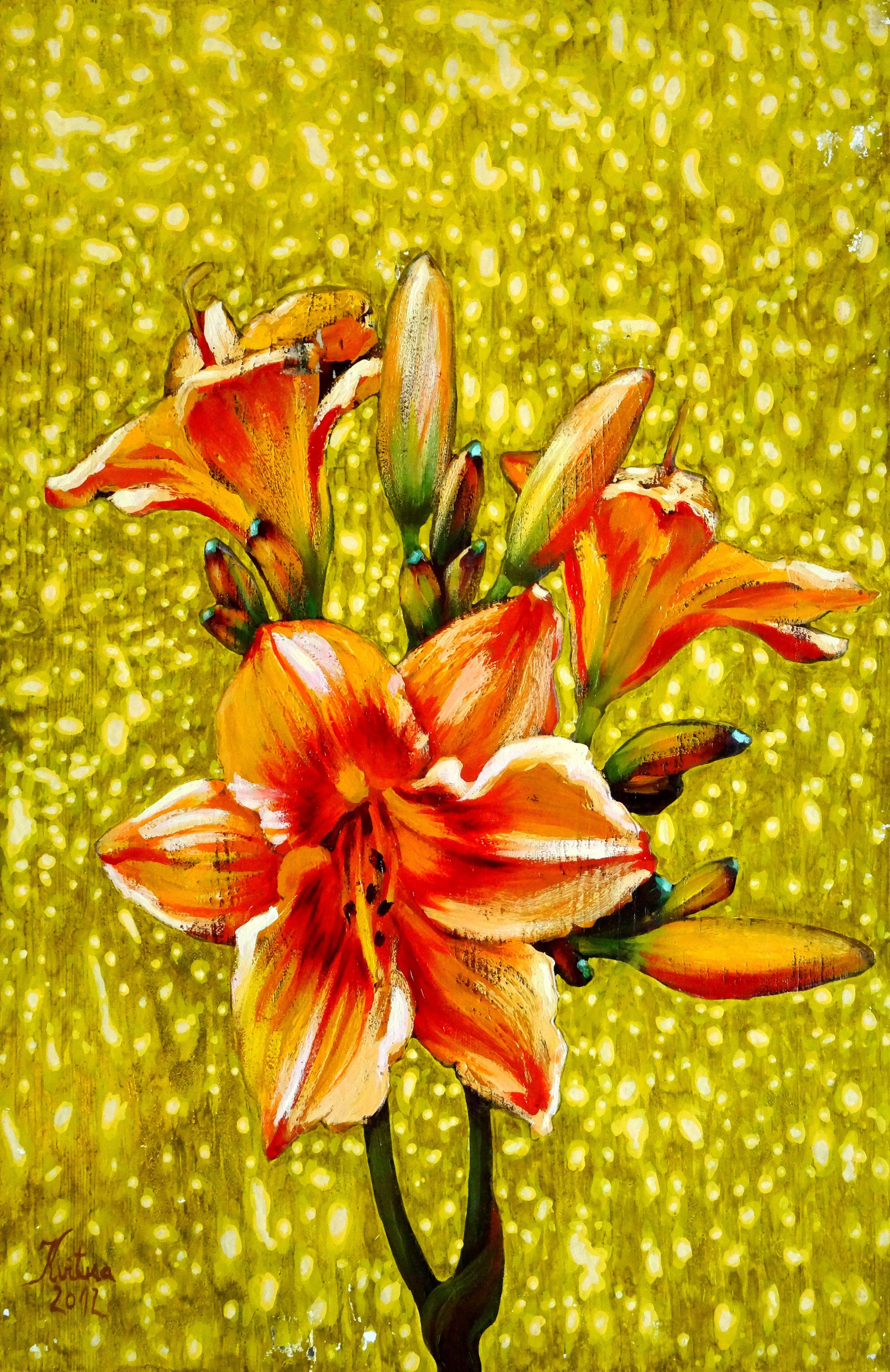Flower. 2012, oil on wood, 60x39 cm